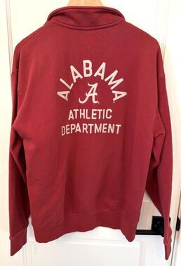 Nike Men's 1/4 Zip Crimson Tide Alabama Athletic Sweatshirt L Stitched Spell Out